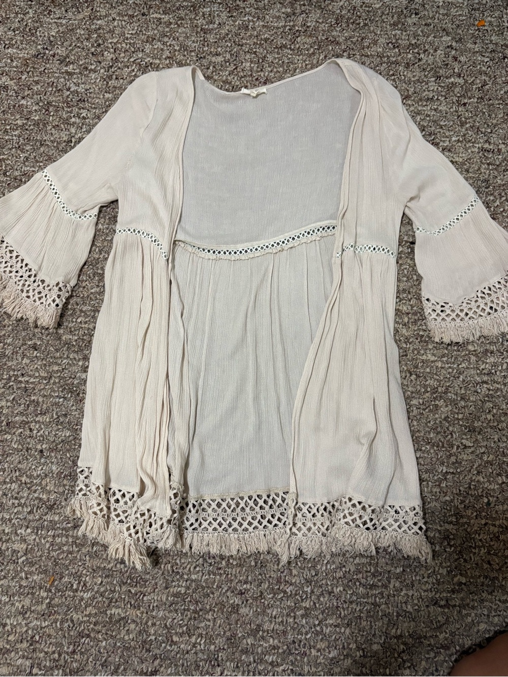 Light Cream Women's Open Cardigan